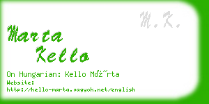 marta kello business card